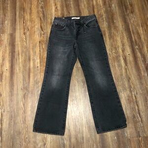 Levi's Middy Ankle Bootcut Jeans Women's 27 Black Cropped Premium Denim